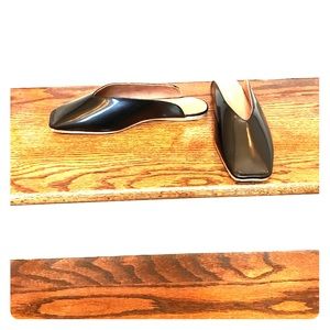 Jeffery Campbell Black Leather Mules Brand New